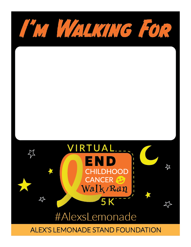 Virtual End Childhood Cancer 5K Cheer Sign 2