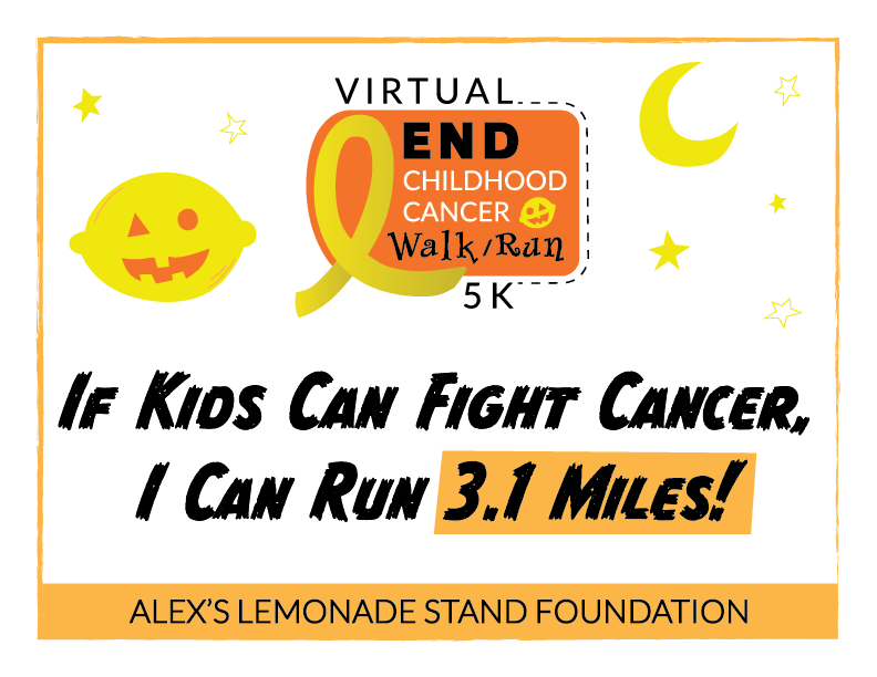 Virtual End Childhood Cancer 5K Cheer Sign 5