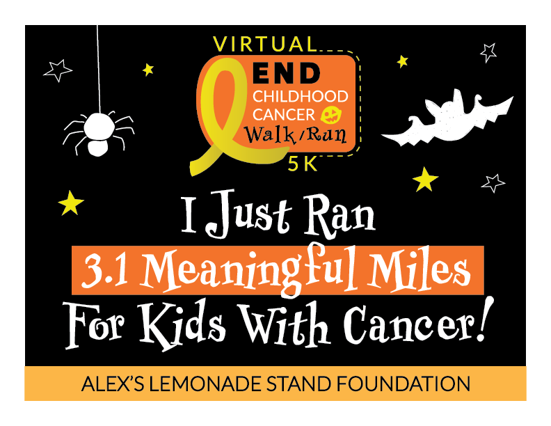 Virtual End Childhood Cancer 5K Cheer Sign 6