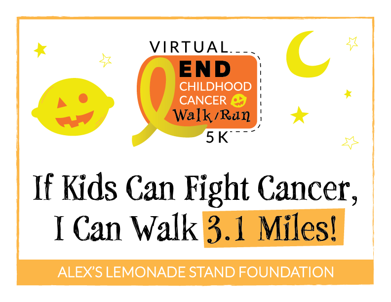 Virtual End Childhood Cancer 5K Cheer Sign 7