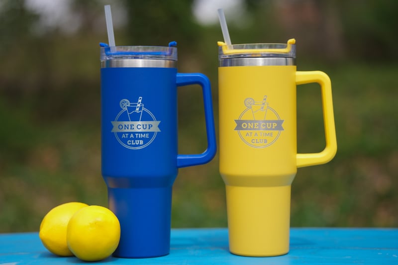 Yellow Tumbler and Blue Tumbler