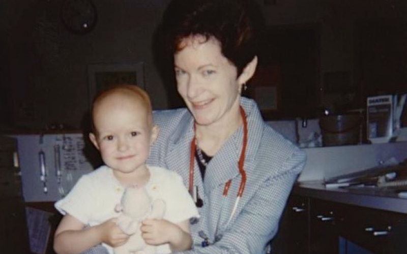 Jennifer Toth and her nurse, Pat Brophy, in 1995. 